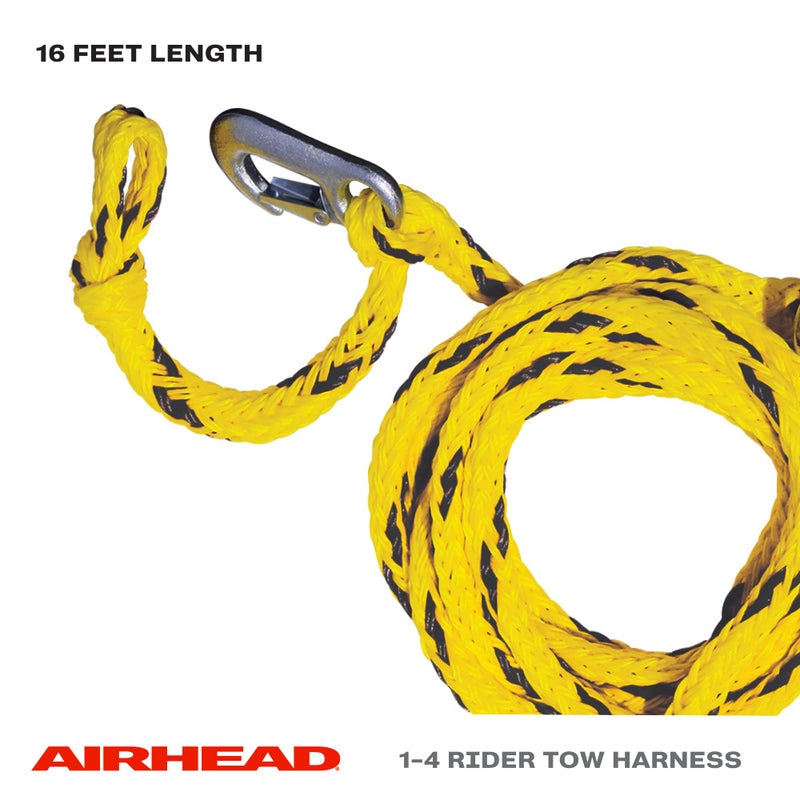 Airhead Heavy Duty Tow Harness for 1-4 Rider Towable Tubes, Water Skis, Wakesurf Boards and Wakeboards, 16-Feet - Image 2